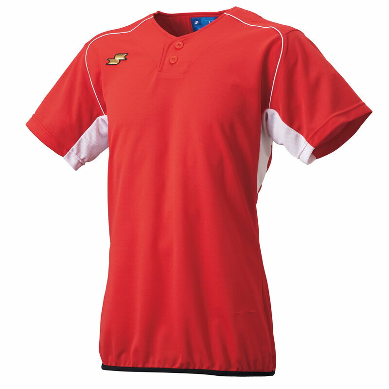 SSK(エスエスケイ)2ボタンベースボールTシャツ(裾バインダー)野球 25SSウェアTシャツBT2690