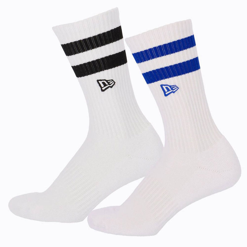 NEWERA(ニューエラ)SOCKS CREW 2P EMB WHI BLU BLK 25Jウェアソックス14518185