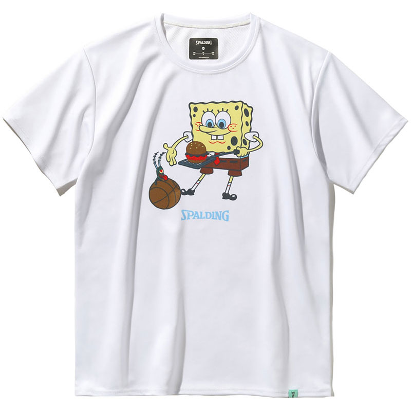 SPALDING スポルディングジュニア Tシャツ スポンジ・ボブ クラビー パーティバスケットボール TシャツJRsjt25067s-2000(4)