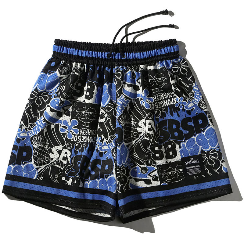 SPALDING スポルディングジャージーショーツ スポンジ・ボブ グラフィティバスケットボール プラクティ..