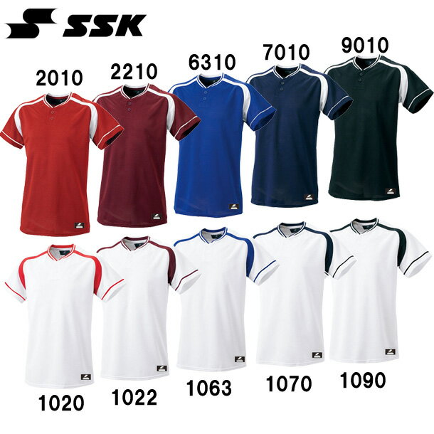 エスエスケイ SSK 2ボタンプレゲームシャツ Tシャツ 野球用品 (BW2200)