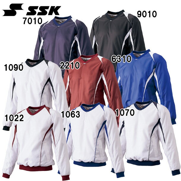 エスエスケイ SSK 蓄熱プレジャン・Vネック長袖・裏メッシュ グランドコート 野球用品 (BWP1410)