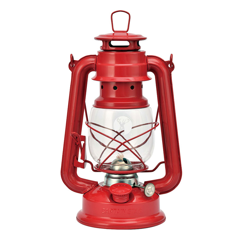 CAPTAIN STAG(キャプテンスタッグ)CS オイルランタン〈中〉（レッド）トレッキング キャンプ用品 ラン..