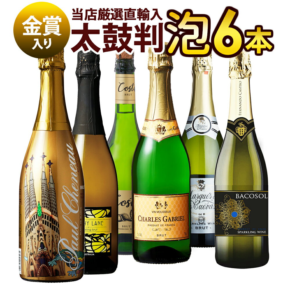 【エントリーでP16倍確定 11/27 01:59迄】ワイン ワインセット すべて辛口 お手頃ワイン スパークリングワイン 6本セット 送料無料 一部除外 辛口...