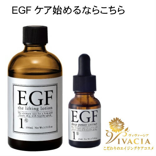 ＼全品P2倍！すべてのお買い物で使えるクーポン配布中！／ EGF 美容液 化粧水 セット EGFリフティングローション 100ml EGFディープパワーエキス 20ml エイジングケア しわ リフトアップ 成長因子 美容液 EGFローション ヒトオリゴペプチド