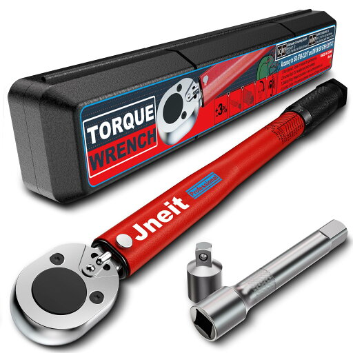 トルクレンチ 車 タイヤ交換 差込角 12.7 mm (1/2 インチ) 20~230 Nm プリセット型 とるくレンチ 125 mmエクステンションバー 3/8'' 変換ソケット レッド トルクレンチ 車 タイヤ交換 差込角 12.7 mm (1/2 インチ) 20~230 Nm プリセット型 とるくレンチ 125 mmエクステンションバー 3/8'' 変換ソケット レッド