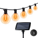 ソーラー LED ストリングライト イルミネーションライト USB充電可能 防雨型 E12ソケット25個 4点灯モード LEDライト キャンプ 防水 防塵仕様 屋外 室内 ストリングライト クリスマス/パーティー/デー/新年