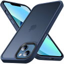 Phone13mini用ケース 半透明 米軍MIL規格 耐衝撃 マット感ケース 黄ばみ無し ストラップホール付き スマホケース アイフォン13 ミニ 対応 薄い カバー 5.4インチ ブルー