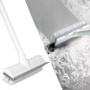 デッキブラシ 掃除用ブラシ 2in1 水切りワイパー タイルブラシ 3段ポール 長さ調節可能 47cm-127cm ベランダ/玄関/床/庭園にも適用 掃除用品 風呂掃除 耐久性MAX ホワイト