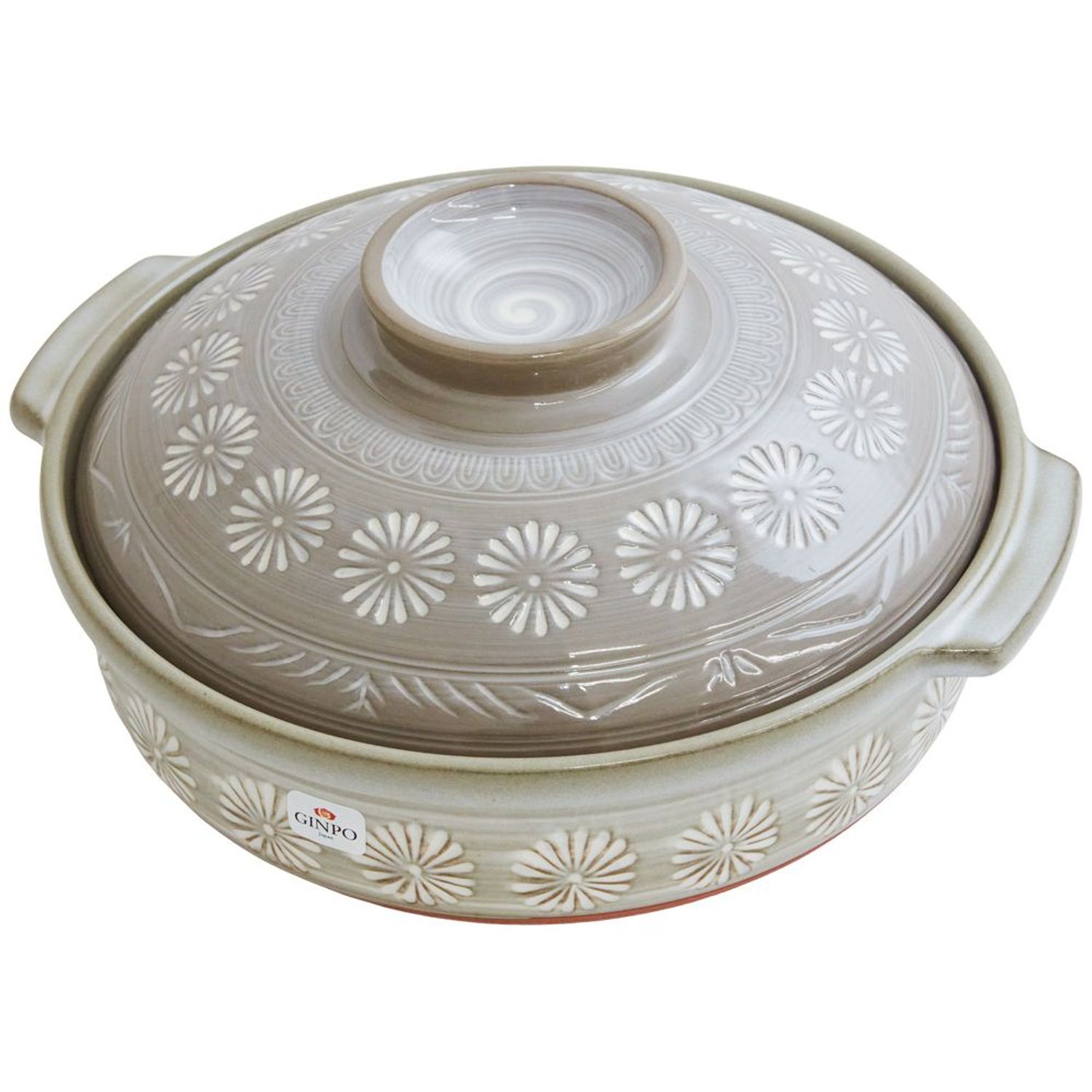 銀峯　土鍋　花三島　10号