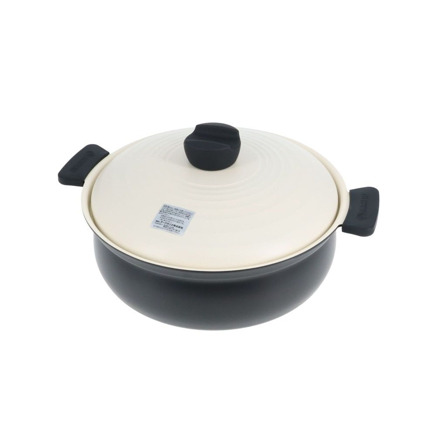WIZA　アルミ蓋だから超軽量IH卓上鍋　ブラック・ホワイト　24cm
