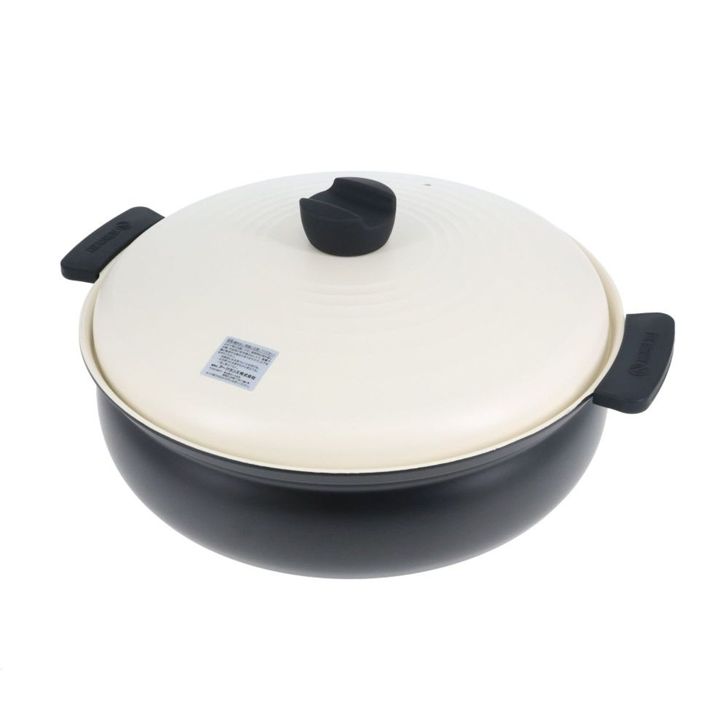 WIZA　アルミ蓋だから超軽量IH卓上鍋　ブラック・ホワイト　30cm