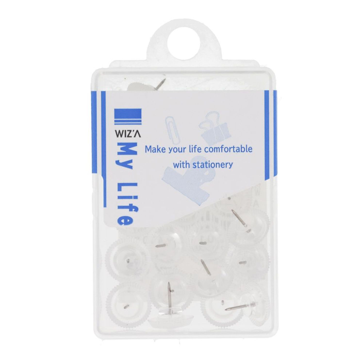 ウィザ WIZ'Aカラー画鋲　透明　20本入り