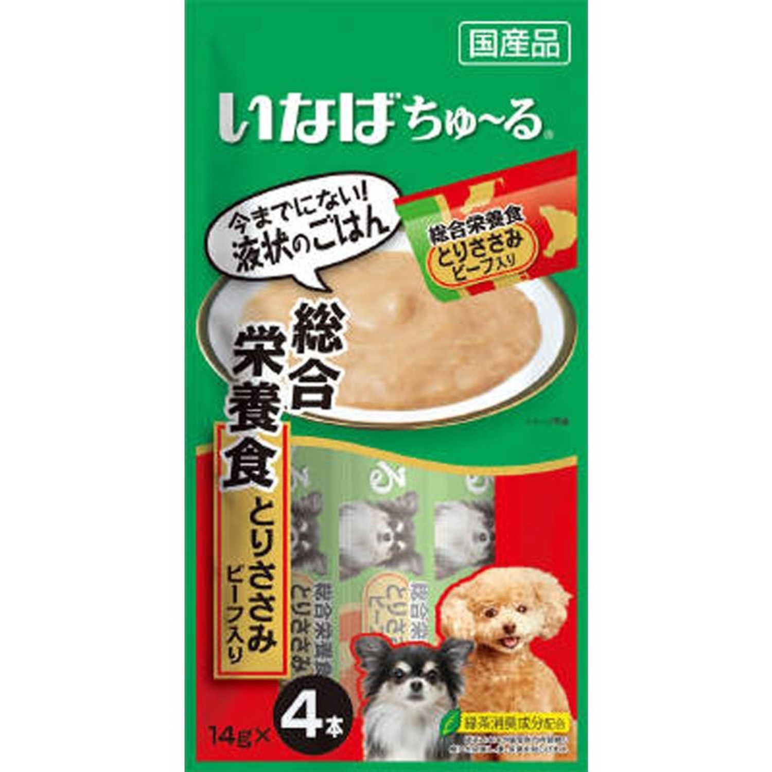 犬ちゅーる総合栄養食とりささみビーフ14gX4本