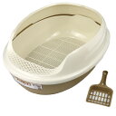 猫用トイレ ハーフカバースノコ付きタイプ ブラウン ビバホーム ペット 猫用品 猫砂・猫トイレ