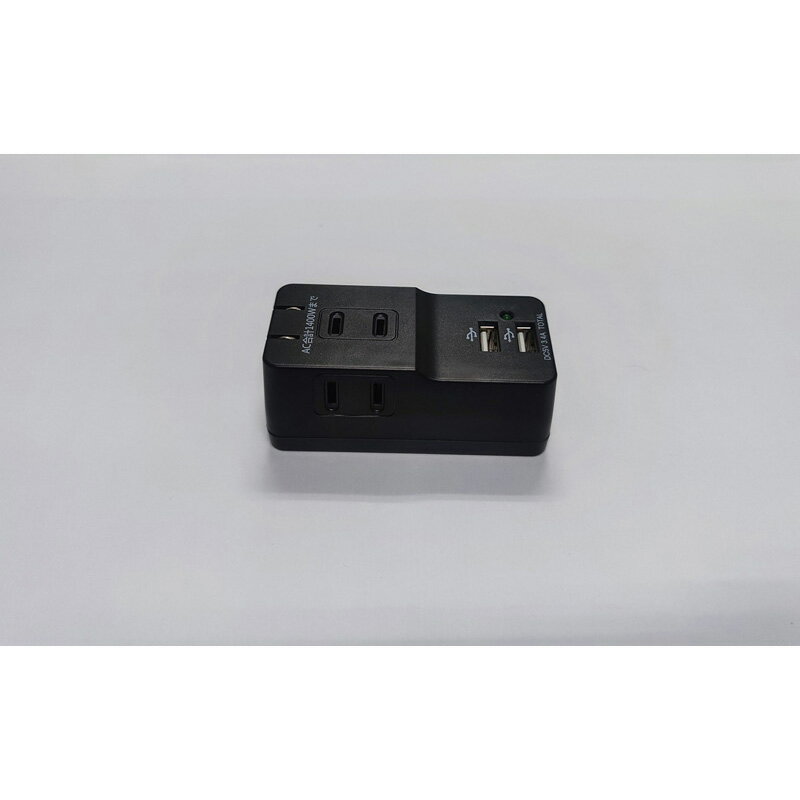 雷サージ付3．4A　USB2ポート3個口タップ　黒 家電 タップ 延長コード ビバホーム