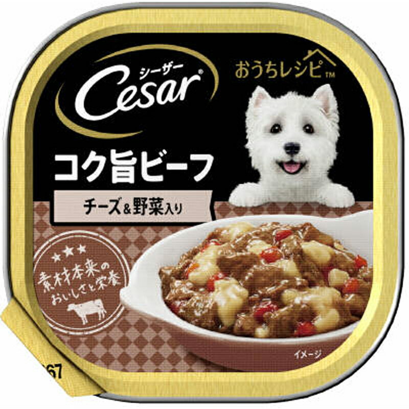 シーザーおうちレシピ　コク旨ビーフチーズ＆野菜入り　100g ペット 犬フード トレー ビバホーム