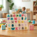 知育玩具 3歳 〜 幼児 安全 木製 ブロック エコ パズル 図形 数字 英文字 イラスト おもちゃ 学習おもちゃ 知育おもちゃ 保育園 幼稚園 知育活動 知育...