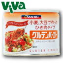 コレステロール ゼロ！ そのままでも食べられる大豆ひき肉です ●菜食の方(純菜食(ビーガン)対応可)、畜肉汚染の影響を心配されている方、 　美容と健康を心がけている方、生活習慣病予防など 　ヘルシーな毎日の食卓作りにお役立てください。 ●グルテンバーガーは小麦と大豆をひき肉状に加工したもので、 　和、洋、中いずれにも料理の素材として自由に味付けができ、 　ぎょうざなどに使われるひき肉の代用としてお使いいただけます。 　また、そのままでも食べられるようにした素材缶詰です。 　小麦と大豆からうまれた100％植物性の食品ですので、コレステロールはゼロです。 商品名 グルテンバーガー 内容量 180g 原材料 小麦たんぱく、大豆たんぱく(遺伝子組換えでない)、大豆油、小麦でんぷん、しょうゆ、植物たん白酵素分解物、塩、酵母エキス、砂糖、コンブ末 賞味期限 2年 保存方法 直射日光を避けて、常温で保存して下さい。 販売元 三育フーズ株式会社 栄養成分　(100g当たり) エネルギー たんぱく質 脂質 炭水化物 ナトリウム カルシウム マグネシウム 鉄 コレステロール 飽和脂肪酸 食塩相当量 173Kcal 16.2g 10.6g 3.2g 396mg 54.0mg 24.4mg 2.2mg 0mg 1.35g 1.0g