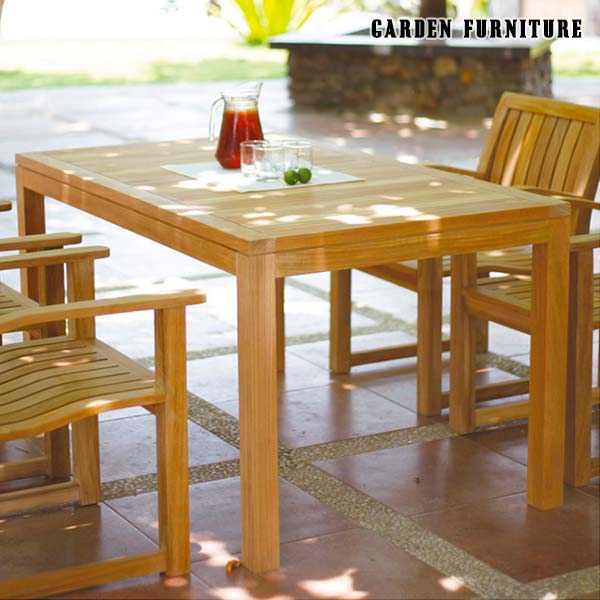 ダイニングテーブル イスタナ IST-02T 組立品 幅140 奥行80 高さ71 チーク材 無塗装 ガーデンテーブル ガーデンファニチャー 送料込み