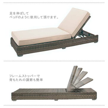リクライニングチェア 幅69 奥行197 高さ20〜80.5 完成品 人口ラタン タリナ ZHE-17RC リクライニング 5段階調整 ガーデンチェア ガーデンファニチャー 送料無料 ヴィヴェンティエ