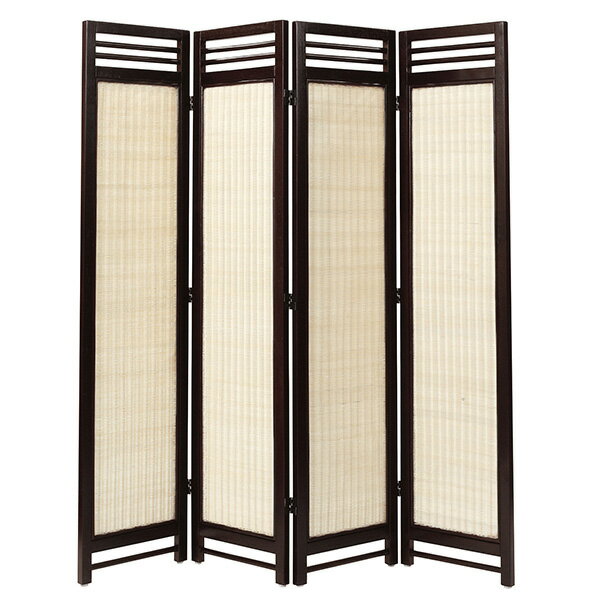 サンフラワーラタン SW08N アジアンスクリーン 4連 幅40cm 高さ160cm 4枚 完成品 快適 涼しい アジアンテイスト 送料込み