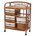 サンフラワーラタン Y11HR ランドリーバスケット 幅70cm 奥行36cm 高さ90cm カゴ付 ラタン 組立品 アジアンテイスト 送料込み