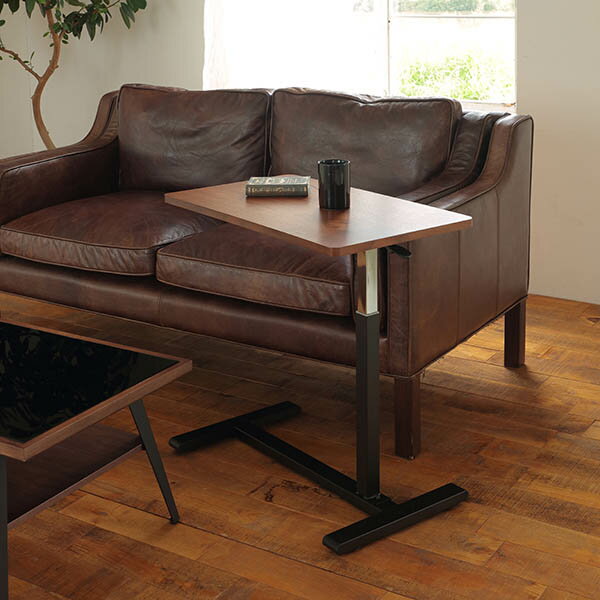 RLT4530 昇降テーブル ブラウン色 幅70 高さ55-75 長方形テーブル 天然木 ウォールナット 無段階高さ調節 スチール 高さ可変テーブル シンプル デザイン あずま工芸 ロメオ インテリア 送料無料 ヴィヴェンティエ