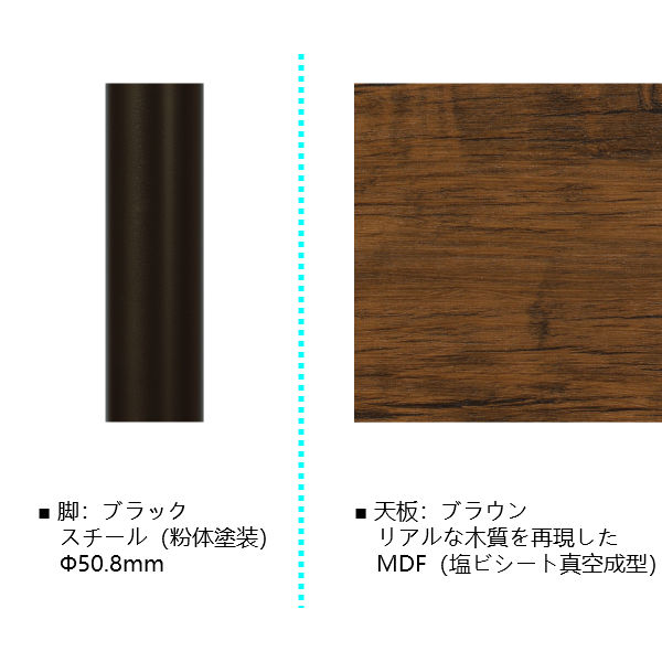 UTILITY 弘益 CT-1200 BK ハイテーブルセット 幅120cm 奥行40cm 高さ88cm 組立式 MDF スチール 送料込み [2]