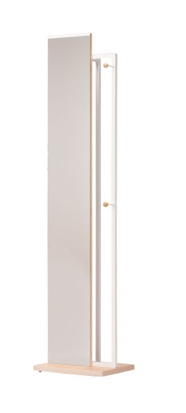 UTILITY 弘益 HM-400 NA ハンガー付ミラー 幅40cm 奥行30cm 高さ163cm MDF スチール 送料込み