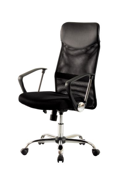 Rakuten - UTILITY 弘益 KHC-935H BK メッシュハイバックチェア 幅61cm 奥行60cm 高さ105～112.5cm 布張り ポリエステル100% スチール 昇降式 送料込み