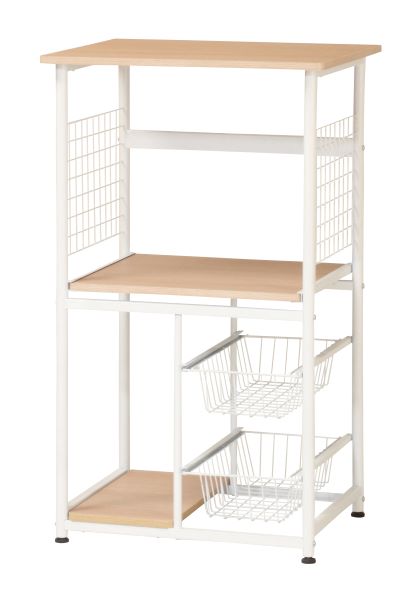 Rakuten - UTILITY 弘益 KR-600 NA キッチンラック 幅60cm 奥行46cm 高さ100cm 組立式 MDF スチール 送料込み