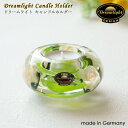 ドリームライト キャンドルホルダー CDD2337 ピュアローズ UFO(S) 直径9cm ガラス製 ドイツ製 Hand Made GERMANY