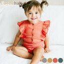 L’ovedbaby ロンパース カバーオール 半袖 モスリン フリル ボディースーツ Organic Cotton Muslin Lovedbaby ラブドベビー ベビー 赤ちゃん オーガニックコットン おしゃれ かわいい 女の子 夏