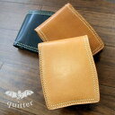 【quitter】オイルヌメ革Wステッチ折財布 二つ折り財布 日本製 栃木レザー 財布 メンズ ●送料無料