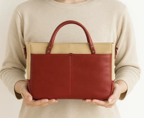 【Lien】リアン　 富士金梅2way手提げトートバッグ〈日本製〉　レディース ●送料無料