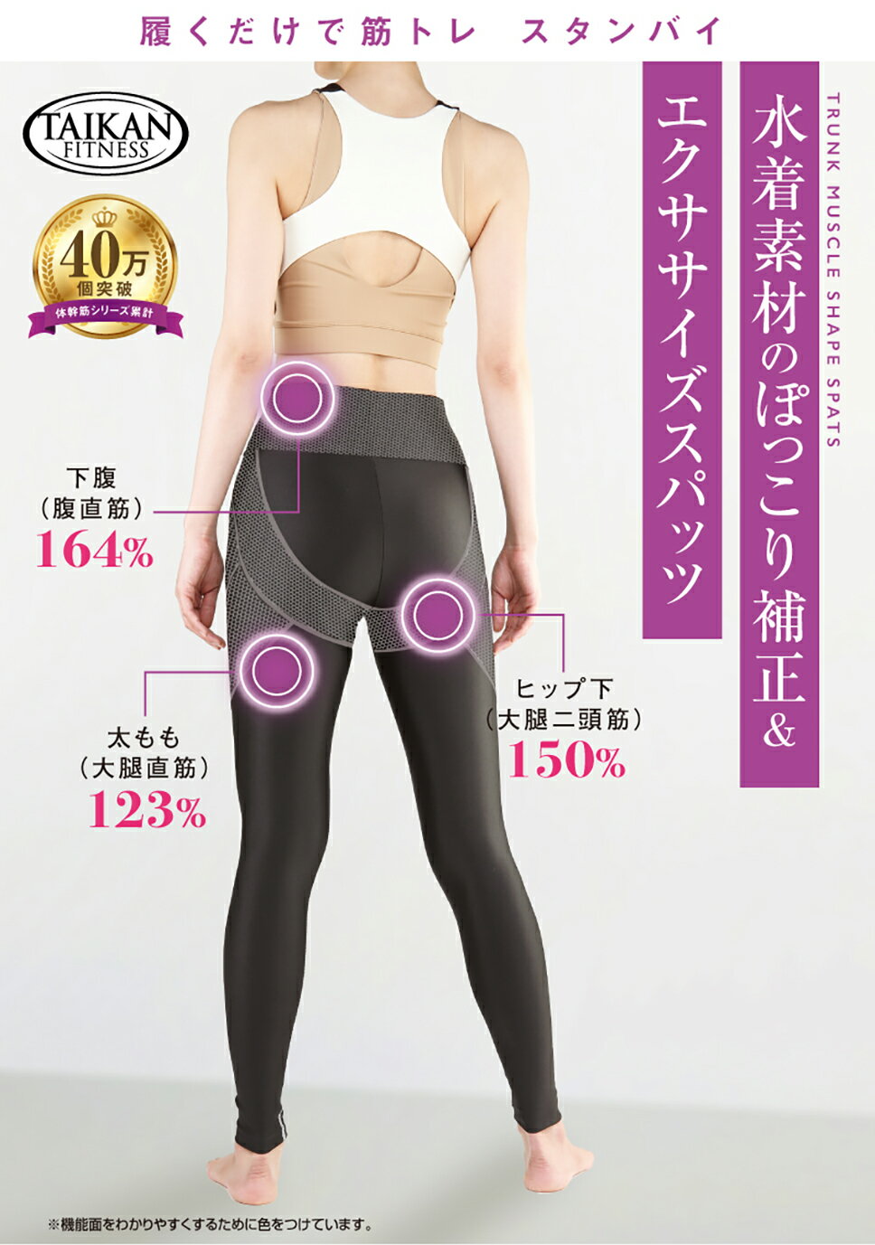 【5%OFFクーポン 6/20 23:59まで】 体幹筋シェイプスパッツ 体幹 スパッツ ダイエット