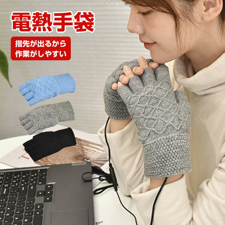 指なし 電熱手袋 指ぬき グローブ 防寒具 電熱 グローブ ヒーター 手袋 バッテリー USB 暖かい heat スピード 充電 パソコン作業 デスクワーク ゲーム 冷え性解消 ハンド 手 温め グッズ 冬ギフト プレゼントにおすすめ レディース 冷え対策 HOTアイテム 冷え対策 男女兼用のサムネイル