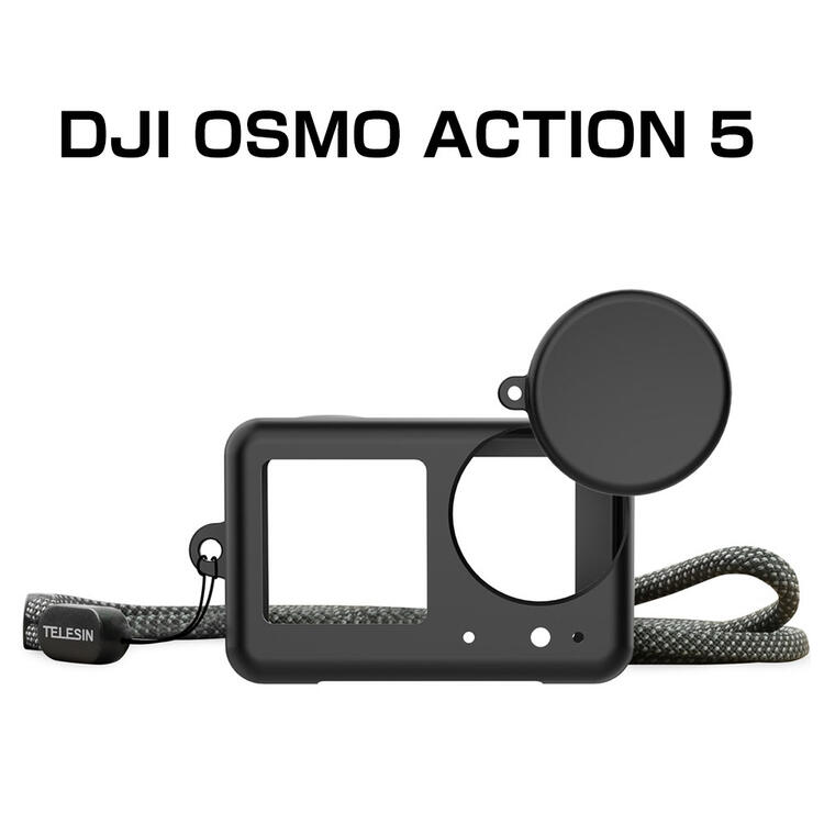 DJI OSMO ACTION 5 PRO オスモ アクション5 本体保護ケース+レンズ保護カバー 柔軟性のあるシリコン素..
