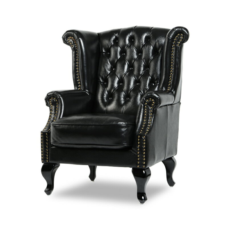 ソファ ソファー 一人掛け アンティーク ソファ 本革ソファ 一人用ソファ チェスターフィールド ソファー 一人 1人掛けソファ 1人用 アンティーク調 sofa ウィングバック ハイバックソファ ブラック 本革 おしゃれ タイムレス イギリス アンティーク調ソファ VSA340 [2]