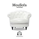 楽天ビビアンドココ楽天市場店Mousofa モーソファ ソファ 一人用ソファ ソファー 一人 1人掛けソファ 1人用 アンティーク アンティーク調 姫系ソファ シングルソファ チェスターフィールド ホワイト 白 合皮 PUレザー おしゃれ ビーンズ型 可愛い NM1P65K