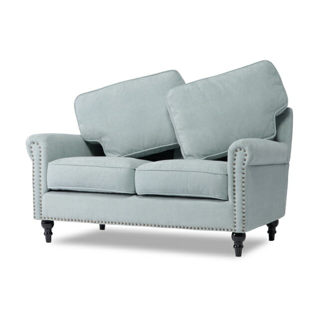 ヴィンセント ソファー 店舗用 二人 2人掛けソファ アンティーク ソファ 2人用 2人がけ チェスターフィールド コンパクトソファ sofa シャーベットブルー 布地 ヴィンテージスタイル イギリス おしゃれ アンティーク調家具 インテリア VG2F238K [3]