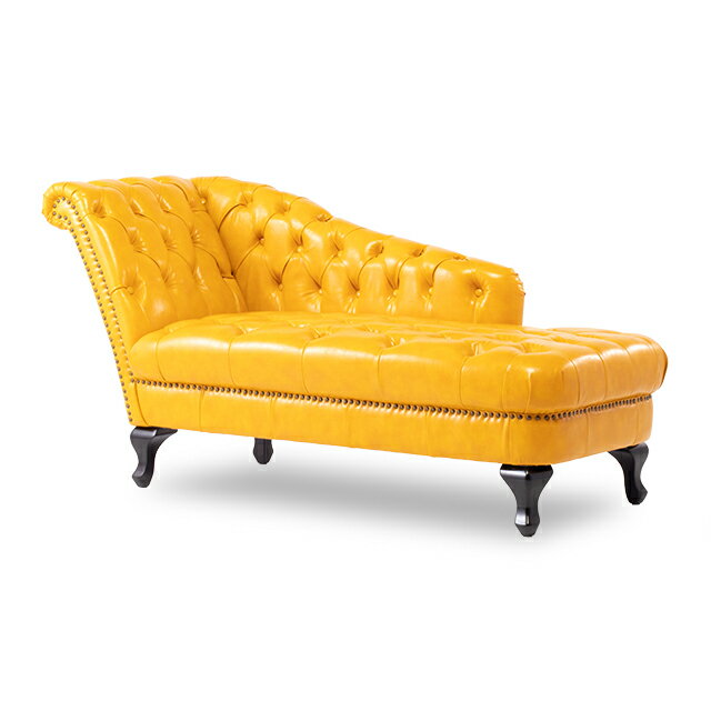ヴィンセント ソファー 店舗用 チェスターフィールド カウチソファ 2人掛けソファ アンティーク ソファ 2人 2人用 二人がけ イエロー 合皮 コンパクト 木製 猫脚 英国調 おしゃれ インテリア VKP69K [3]