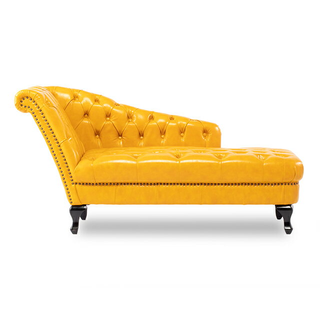 ヴィンセント ソファー 店舗用 チェスターフィールド カウチソファ 2人掛けソファ アンティーク ソファ 2人 2人用 二人がけ イエロー 合皮 コンパクト 木製 猫脚 英国調 おしゃれ インテリア VKP69K [2]