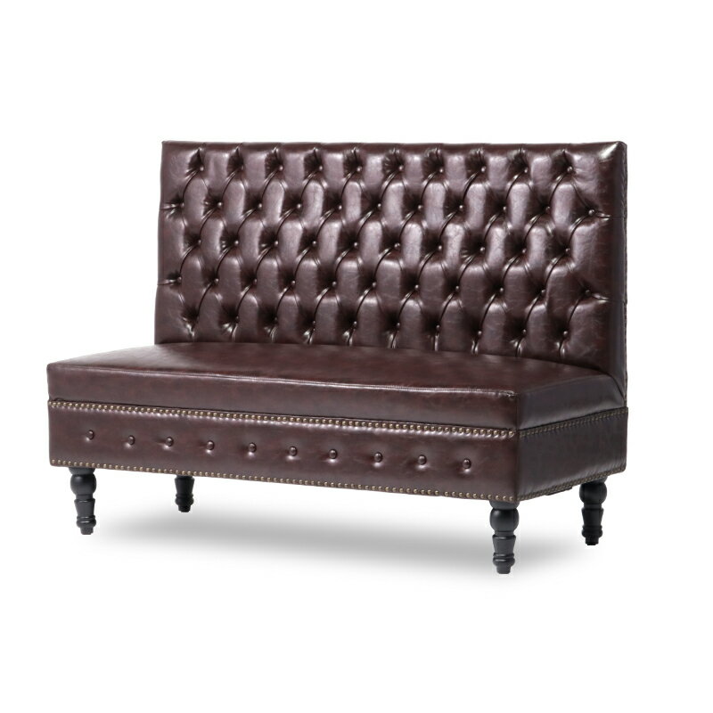 アンティーク イス ソファ ソファー sofa ベンチソファ 2人掛け 3人掛け 2人用 3人用 組み合わせソファ ベンチ チェア 椅子 いす ハイバック 合皮 チェスターフィールド ソファ ブラウン PUレザー ヴィンセント 格好いい 英国調 高級感 おしゃれ カフェスタイル VZP38K