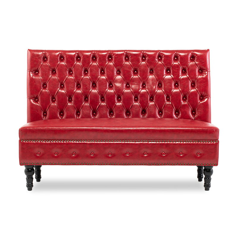 アンティーク イス ソファ ソファー sofa ベンチソファ 2人掛け 3人掛け 2人用 3人用 組み合わせソファ ベンチ チェア 椅子 いす ハイバック 合皮 チェスターフィールド ソファ レッド PUレザー ヴィンセント 格好いい 英国調 高級感 おしゃれ カフェスタイル VZP63K [2]