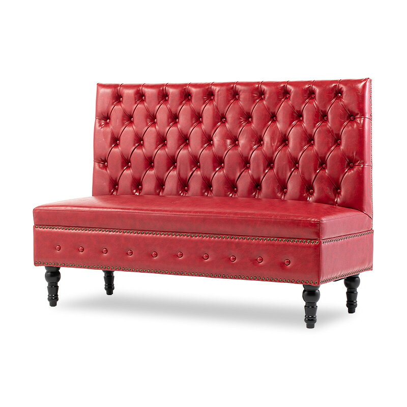 アンティーク イス ソファ ソファー sofa ベンチソファ 2人掛け 3人掛け 2人用 3人用 組み合わせソファ ベンチ チェア 椅子 いす ハイバック 合皮 チェスターフィールド ソファ レッド PUレザー ヴィンセント 格好いい 英国調 高級感 おしゃれ カフェスタイル VZP63K [3]