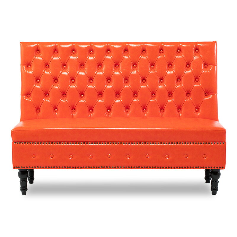 ソファー アンティーク イス sofa ベンチソファ 2人掛け 3人掛け 2人用 3人用 組み合わせソファ ベンチ チェア 椅子 いす ハイバック 合皮 チェスターフィールド ソファ オレンジ PUレザー ヴィンセント 格好いい 英国調 高級感 おしゃれ カフェスタイル VZP90K