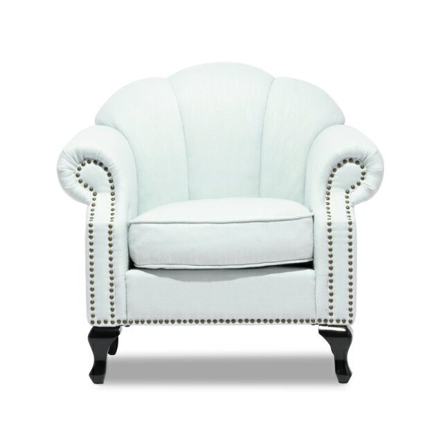 シェルファ 一人用ソファ ロココ調家具 一人 1人掛け 1人掛けソファ 1人用 アンティーク ソファ アイスブルー 布地 ロマンチック 姫系 おしゃれ 輸入家具 インテリア VS1F215K [2]