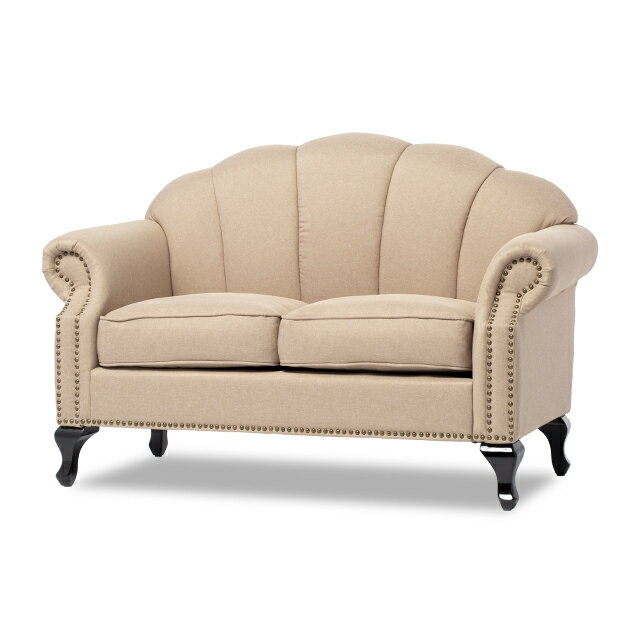 Shellfa シェルファ ソファ ソファー 2人掛け 2人 2人用 2人掛けソファ アンティーク ソファ ロマンチック 姫系 アンティーク調 リネン ベージュ おしゃれ カジュアル ロココ インテリア VS2F53K